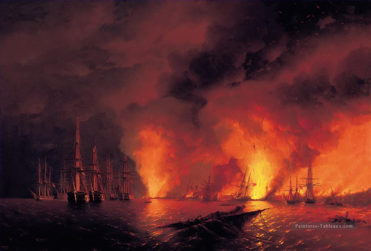 bataille de sinop 1853 Romantique Ivan Aivazovsky russe Peintures à l'huile